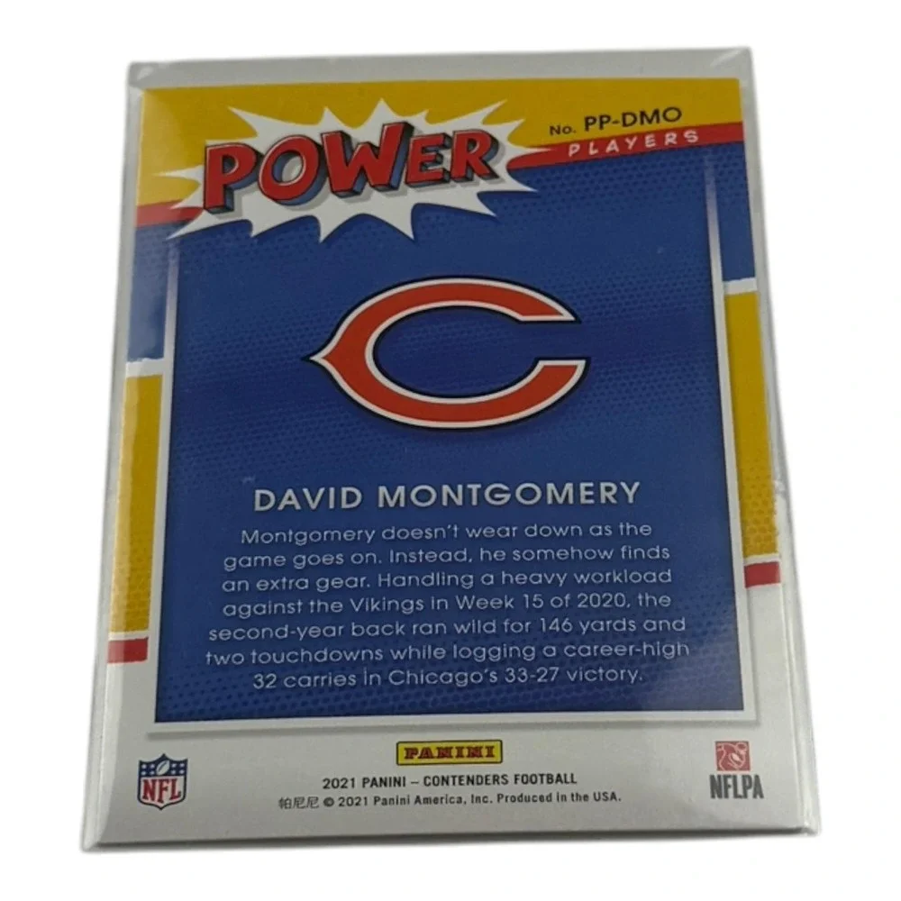 2021 Panini Contenders David Montgomery Power Players Insert Chicago Bears PPDMO